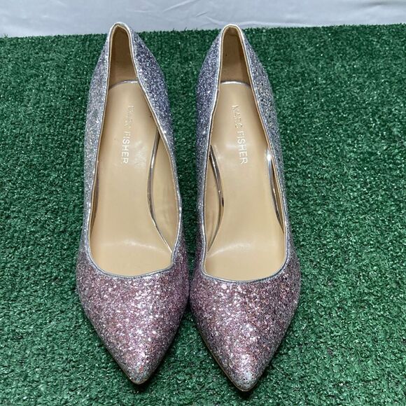 Marc Fisher Pink Sparkle Darreny Heels women’s size 8 (OKPM-07-065) - Picture 1 of 11